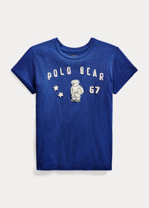 Polo Ralph Lauren Polo Bear Patch Jersey T Shirt Dame Danmark (UREAX6092)